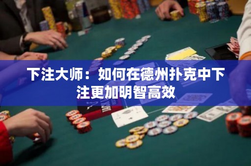 下注大師：如何在德州撲克中下注更加明智高效