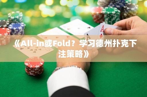 《All-in或Fold？學(xué)習(xí)德州撲克下注策略》